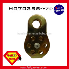 Yellow Zinc Plated Small Climbing Mounteering 13mm Steel Fixed Side Pulley